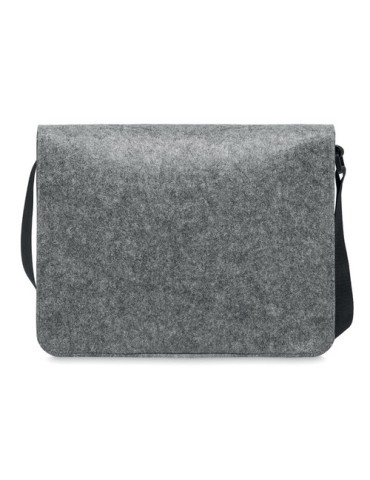 Sac messager  en feutre RPET personnalisable BAGLO Matières : PET recyclé Couleurs : gris impression haute définition