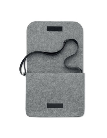 Sac messager  en feutre RPET personnalisable BAGLO Matières : PET recyclé Couleurs : gris livraison express 24h 48h