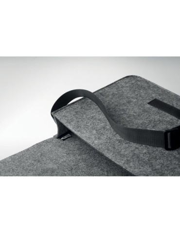 Sac messager  en feutre RPET personnalisable BAGLO Matières : PET recyclé Couleurs : gris goodies entreprise design