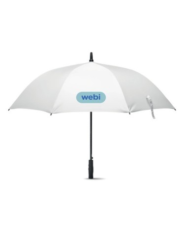 Parapluie publicitaire 27'' en pongée GRUSA Matières : verre Couleurs : blanc goodies publicitaire durable