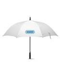 Parapluie publicitaire 27'' en pongée GRUSA Matières : verre Couleurs : blanc goodies publicitaire durable