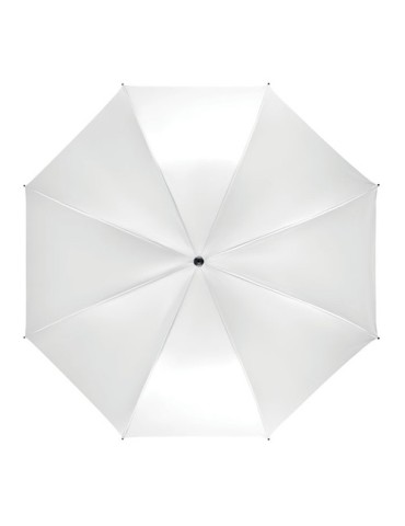 Parapluie publicitaire 27'' en pongée GRUSA Matières : verre Couleurs : blanc marquage laser ultra précis