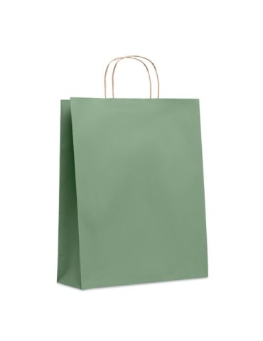 Sac en papier grand format personnalisé - PAPER TONE L Matières : papier recyclé Couleurs : vert marquage laser ultra précis