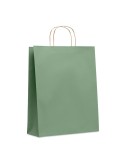 Sac en papier grand format personnalisé - PAPER TONE L Matières : papier recyclé Couleurs : vert marquage laser ultra précis