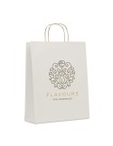 Sac en papier grand format personnalisé - PAPER TONE L Matières : papier recyclé Couleurs : blanc cadeau affaires élégant