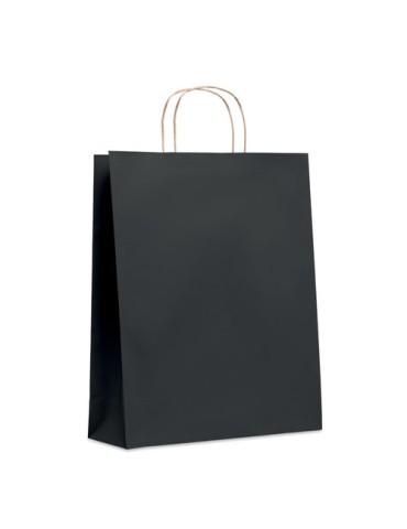 Sac en papier grand format personnalisé - PAPER TONE L Matières : papier recyclé Couleurs : noir personnalisable avec votre logo