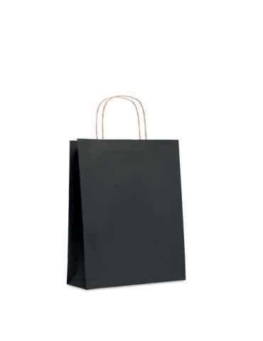 Sac en papier moyen format  personnalisable PAPER TONE M Matières : papier recyclé Couleurs : noir