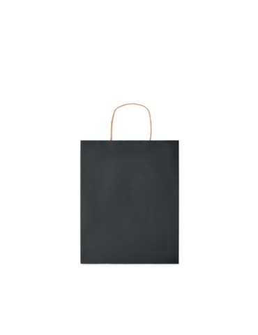 Sac en papier moyen format  personnalisable PAPER TONE M Matières : papier recyclé Couleurs : noir impression logo haute qualité