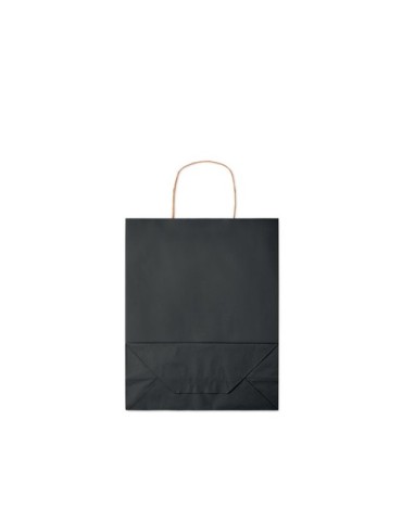 Sac en papier moyen format  personnalisable PAPER TONE M Matières : papier recyclé Couleurs : noir personnalisable avec votre lo