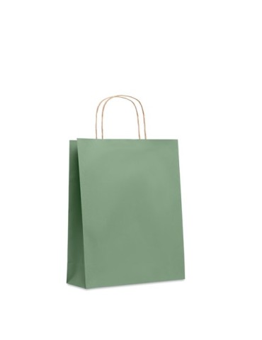 Sac en papier moyen format  personnalisable PAPER TONE M Matières : papier recyclé Couleurs : vert marquage laser ultra précis