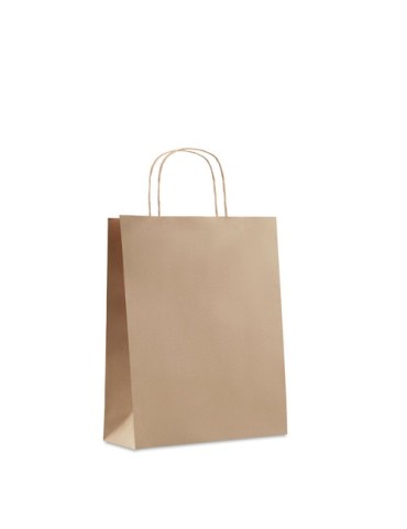Sac en papier moyen format  personnalisable PAPER TONE M Matières : papier recyclé Couleurs : beige impression haute définition