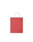 Sac en papier moyen format  personnalisable PAPER TONE M Matières : papier recyclé Couleurs : rouge marquage couleur éclatante