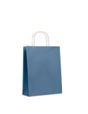 Sac en papier moyen format  personnalisable PAPER TONE M Matières : papier recyclé Couleurs : bleu cadeau entreprise pas cher