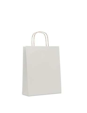 Sac en papier moyen format  personnalisable PAPER TONE M Matières : papier recyclé Couleurs : blanc personnalisable avec votre l
