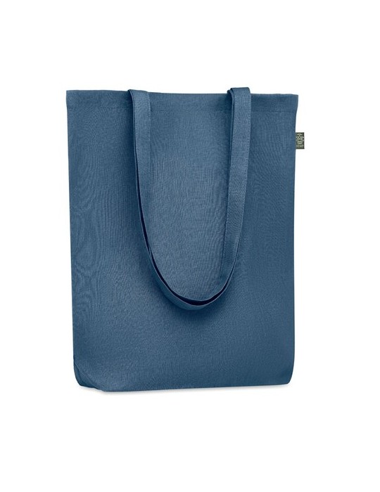 Sac shopping  en chanvre personnalisé pas cher - NAIMA TOTE Matières : chanvre Couleurs : bleu personnalisable avec votre logo
