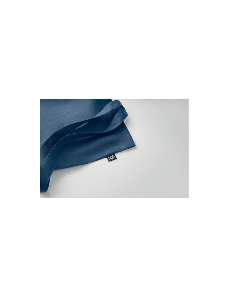 Sac shopping  en chanvre personnalisé pas cher - NAIMA TOTE Matières : chanvre Couleurs : bleu marquage couleur éclatante