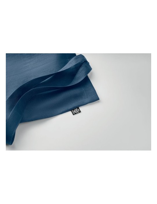 Sac shopping  en chanvre personnalisé pas cher - NAIMA TOTE Matières : chanvre Couleurs : bleu marquage couleur éclatante