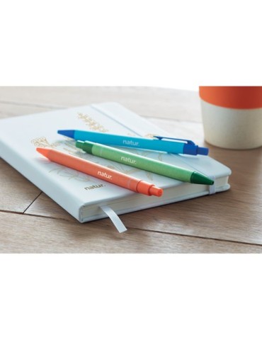 Stylo à bille  en papier et maïs personnalisé - Cartoon Coloured Matières : PLA Couleurs : orange marquage laser ultra précis