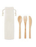 Set de Couverts Réutilisables en Bambou Personnalisé SETBOO Matières : bambou Couleurs : beige