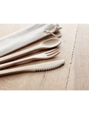 Set de Couverts Réutilisables en Bambou Personnalisé SETBOO Matières : bambou Couleurs : beige cadeau entreprise pas cher