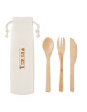Set de Couverts Réutilisables en Bambou Personnalisé SETBOO Matières : bambou Couleurs : beige goodies publicitaire événementiel