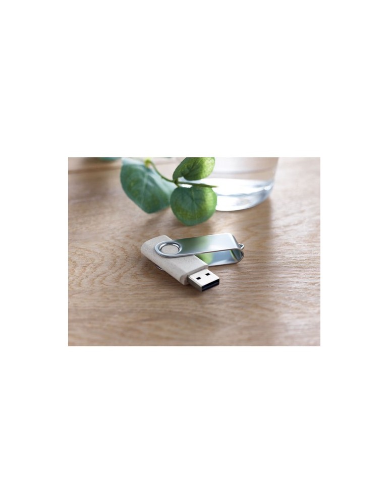 Clé USB Éco-responsable 16Go Personnalisée TECHMATE+ Matières : polypropylène (PP) Couleurs : beige cadeau entreprise pas cher