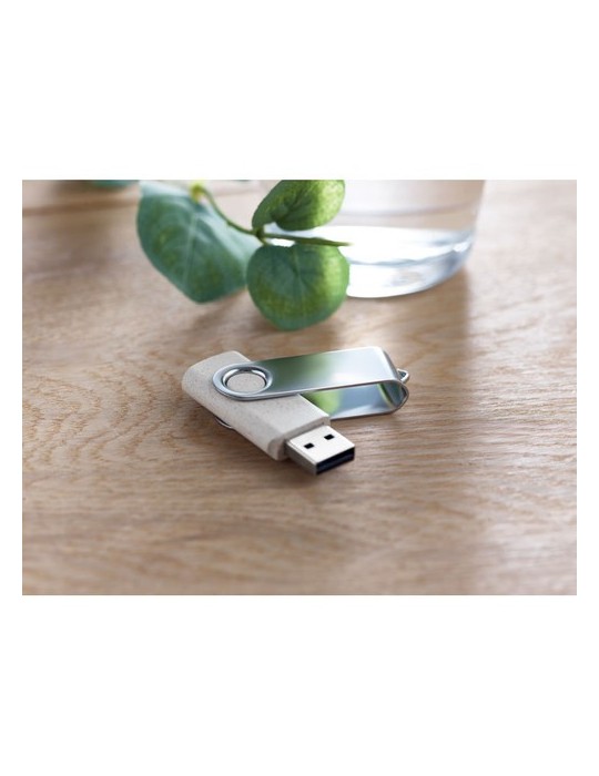 Clé USB Éco-responsable 16Go Personnalisée TECHMATE+ Matières : polypropylène (PP) Couleurs : beige cadeau entreprise pas cher