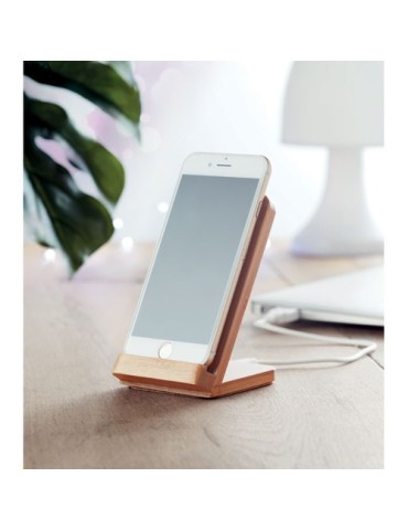 Chargeur sans fil  en bambou WIRESTAND Matières : bambou Couleurs : bois objet promotionnel éco-responsable