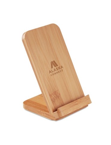 Chargeur sans fil  en bambou WIRESTAND Matières : bambou Couleurs : bois cadeau collaborateur premium
