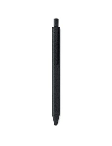 Stylo poussoir  en blé paille PP - PECAS Matières : polypropylène (PP) Couleurs : noir