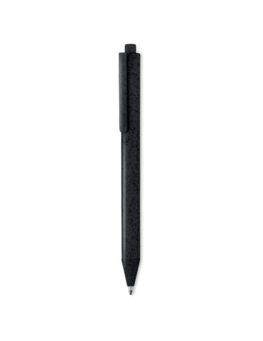 Stylo poussoir  en blé paille PP - PECAS Matières : polypropylène (PP) Couleurs : noir accessoire événementiel unique