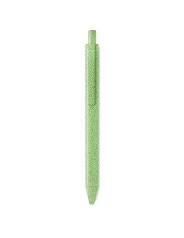 Stylo poussoir  en blé paille PP - PECAS Matières : polypropylène (PP) Couleurs : vert impression haute définition