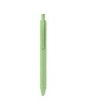 Stylo poussoir  en blé paille PP - PECAS Matières : polypropylène (PP) Couleurs : vert impression haute définition