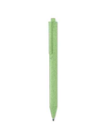 Stylo poussoir  en blé paille PP - PECAS Matières : polypropylène (PP) Couleurs : vert cadeau collaborateur premium