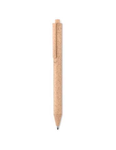 Stylo poussoir  en blé paille PP - PECAS Matières : polypropylène (PP) Couleurs : orange objet promotionnel éco-responsable