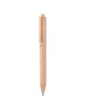 Stylo poussoir  en blé paille PP - PECAS Matières : polypropylène (PP) Couleurs : orange objet promotionnel éco-responsable