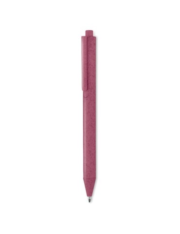 Stylo poussoir  en blé paille PP - PECAS Matières : polypropylène (PP) Couleurs : rouge livraison express 24h 48h