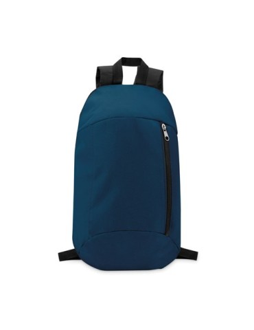 Sac à dos personnalisable  avec poche frontale - TIRANA Matières : PET Couleurs : bleu