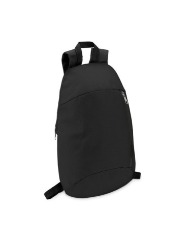 Sac à dos personnalisable  avec poche frontale - TIRANA Matières : PET Couleurs : noir objet promotionnel éco-responsable