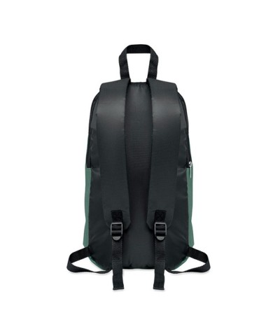 Sac à dos personnalisable  avec poche frontale - TIRANA Matières : PET Couleurs : vert foncé marquage couleur éclatante