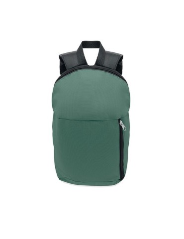 Sac à dos personnalisable  avec poche frontale - TIRANA Matières : PET Couleurs : vert foncé cadeau affaires élégant