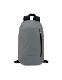 Sac à dos personnalisable  avec poche frontale - TIRANA Matières : PET Couleurs : pierre personnalisable avec votre logo