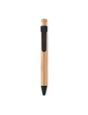 Stylo  en bambou, paille de blé et ABS - Toyama Matières : bambou Couleurs : noir