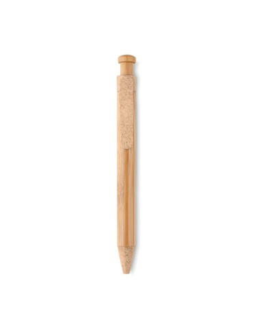 Stylo  en bambou, paille de blé et ABS - Toyama cadeau entreprise pas cher