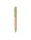 Stylo  en bambou, paille de blé et ABS - Toyama Matières : bambou Couleurs : vert livraison express 24h 48h