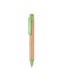 Stylo  en bambou, paille de blé et ABS - Toyama Matières : bambou Couleurs : vert goodies entreprise design