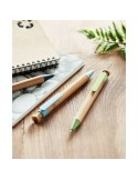 Stylo  en bambou, paille de blé et ABS - Toyama Matières : bambou Couleurs : bleu accessoire événementiel unique