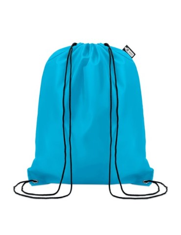 Sac Cordelette Éco-responsable en PET 190gr - SHOOPPET Matières : PET recyclé Couleurs : turquoise impression haute définition