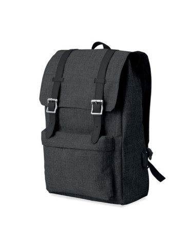 Sac à dos personnalisé en polyester 600D avec USB - RIGA Matières : PET Couleurs : noir marquage laser ultra précis