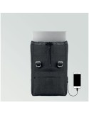 Sac à dos personnalisé en polyester 600D avec USB - RIGA Matières : PET Couleurs : noir livraison express 24h 48h